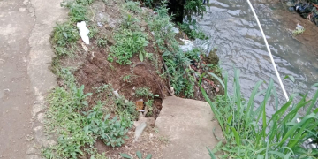 Longsor di Bantaran Kali Belum Ditangani, Warga Caringin Desak Perbaikan