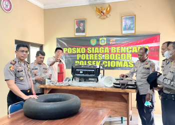 Polsek Ciomas Perkuat Kesiapsiagaan Hadapi Potensi Bencana dan Abu Vulkanik