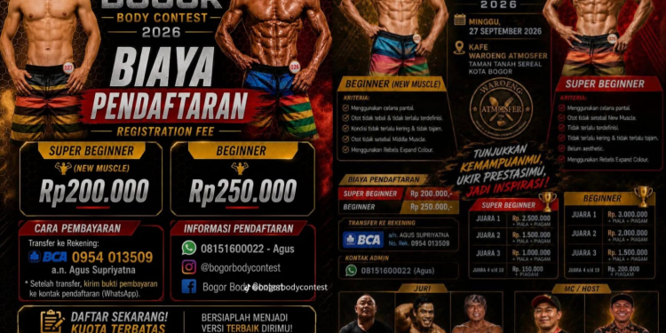 Waroeng Atmosfer Gelar Bogor Body Contest Seri 2 Siapkan Hadiah Menarik