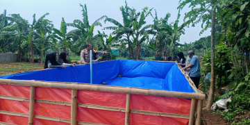 Atasi Kekeurangan Air, Polsek Caringin Bangun Tandon di Lemah Duhur